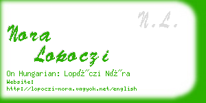 nora lopoczi business card